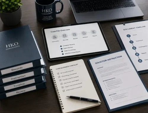 Organised medical records reviewed for claimant solicitor case preparation