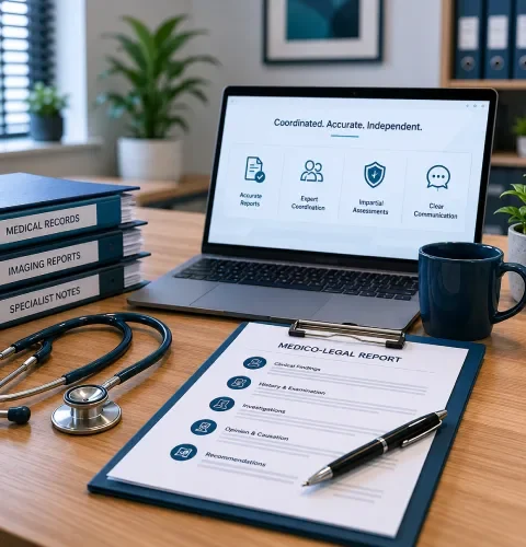 Solicitor and doctor reviewing common medico-legal enquiry questions